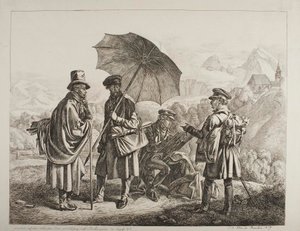 Ernst Welker, Johann Christoph Erhard and the Brothers Heinrich and Friedrich Philipp Reinhold on a Picturesque Journey from Salzburg to Berchtesgaden in August 1818 by Johann Adam Klein