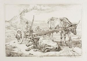 In Naples (Oxen and a Cart in Naples)