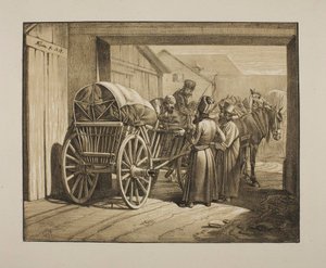 Polish Jews in Conversation by a Wagon by Johann Adam Klein