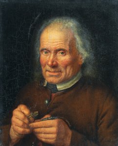 Old Farmer Filling His Pipe