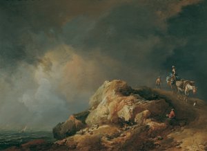 Coastal Landscape with Pack Animals by Johann Christian Brand