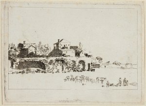 Landscape with Huts by Johann Christian Brand