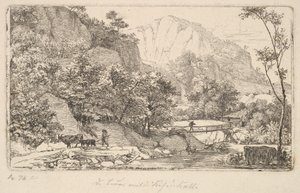 Peasant with Cow and Calf, in the Unterberg near the Berchtesgaden, 1818 by Johann Christian Erhard