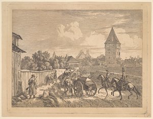 Russian Lancers Escorting the Regimental Cassonne, 1816