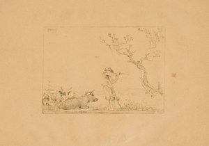 Herdsman Sharpening a Scythe, with Cattle