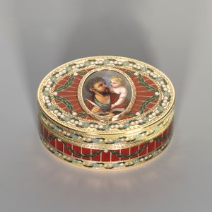 Snuff box, Dresden, c.1775-80, the miniature Geneva, c.1800