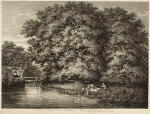 A Farmer Driving His Cattle into the Water by Johann Christian Reinhart