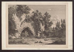 View of the Theatre at Albano (Shepherd with Sheep among Ruins) by Johann Christian Reinhart