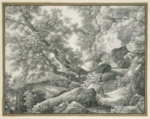 Rocky Landscape with Trees by Johann Christian Reinhart