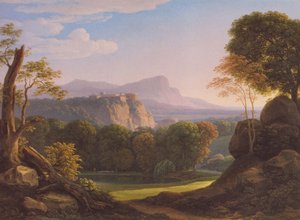 Italian Landscape with Castle on a Ridge by Johann Christian Reinhart