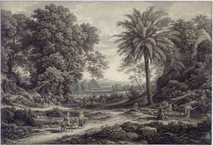Ideal Landscape with the Flight into Egypt by Johann Christian Reinhart