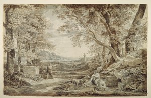 Landscape with Ancient Monuments ("The Invention of the Corinthian Capital") by Johann Christian Reinhart