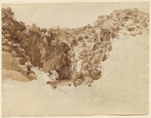 Tivoli and the Temple of the Sibyl above the Aniene Gorge by Johann Christian Reinhart
