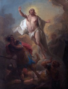 Christ Rising from the Tomb and Roman Soldiers Fleeing by Johann Christian Thomas (attr.to) Winck