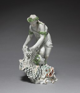 Fisherwoman, manufacturer Ludwigsburg Porcelain Factory, Germany, c.1765 by Johann Christian Wilhelm Beyer