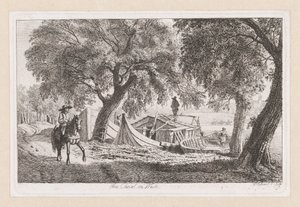 Docked Boats by a Canal in Vienna by Johann Christoph Erhard