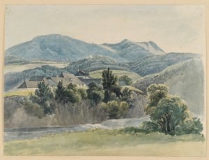 River and Mountain Landscape near Glocknitz by Johann Christoph Erhard