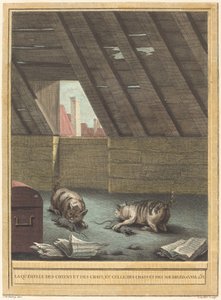 The Quarrel of Cats and Dogs, and that of Cats and Mice by Johann Christoph Teucher after Jean Baptiste Oudry