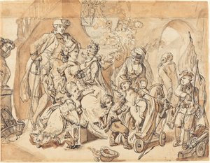 The Happy Family with Children Playing by Johann Eleazar Schenau