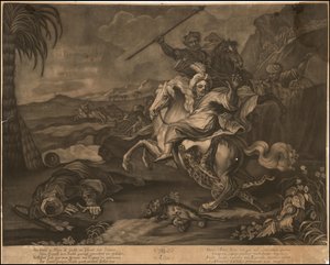 Ca. 1770 Allegorical Mezzotint of Asia by Johann Elias Ridinger