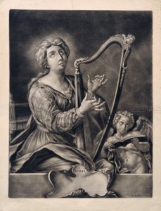 Saint Cecilia by Johann Elias Ridinger