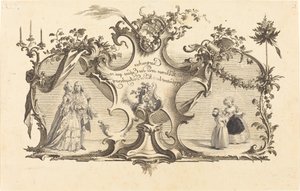 Modern Cartouches with Children Representing the Fashions of Augsburg by Johann Esaias Nilson