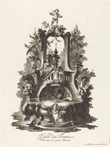 Design for a Fountain Decorated with the Four Elements by Johann Esaias Nilson