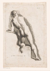 Kneeling Male Nude, Seen from Behind by Johann Friedrich Bolt