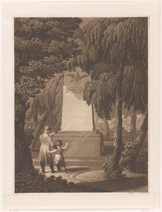 Man with a Child in Front of a Monument for a Fallen Army Officer by Johann Friedrich Frick
