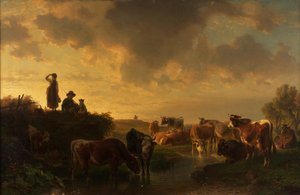 Evening on the Pasture by Johann Friedrich Voltz