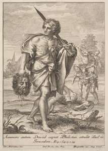 David with the Head of Goliath by Johann Georg Bergmuller