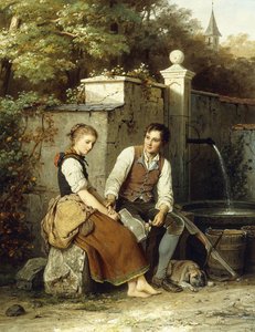 At the Well by Johann Georg Meyer von Bremen