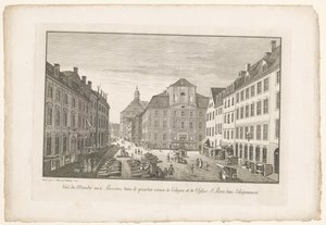 View of a Fish Market in Cologne with St. Peter