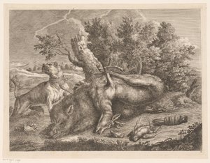 Hunting Dog and Game with Boar, Deer, and Birds (Hunting Trophies) (series title)