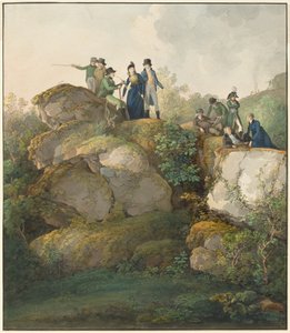 A Royal Party Admiring the Sunset atop the Hesselberg Mountain, 1801 by Johann Georg von Dillis