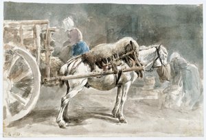 Cart Horse Eating Oats by Johann Georg von Dillis