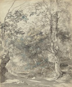 Wooded Landscape with Cows by Johann Georg von Dillis