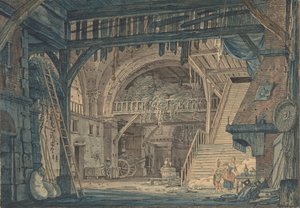 Stage Set Design of an Ancient Roman Ruin being Converted into a Barn, late 18th-mid-19th century
