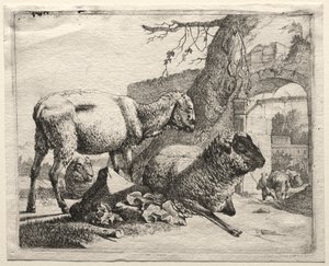 The Muleteer Under the Gateway by Johann Heinrich Roos