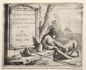 Title Page: Shepherd Petting His Dog