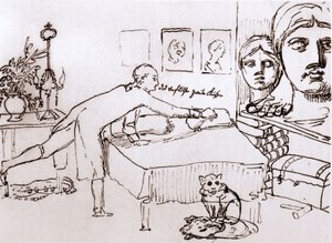 Johann Wolfgang Von Goethe in His House on Via del Corso in Rome