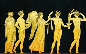 The Goddess Nike Awarding the Sash of Victory to Three Laurel Crowned Winners c.1796 by Johann Heinrich Wilhelm Tischbein