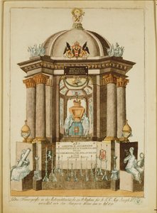 Funeral monument (Castrum Doloris) erected by the citizens of Vienna for the requiem mass for Emperor by Johann Hieronymus Loeschenkohl