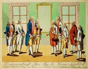 Meeting of Emperor Leopold II with King Friedrich-Wilhelm III of Prussia and Elector Friedrich August of Saxony by Johann Hieronymus Loeschenkohl
