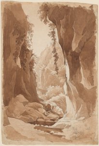Cliffs Overhanging a River Gorge near Sorrento by Johann Joachim Faber
