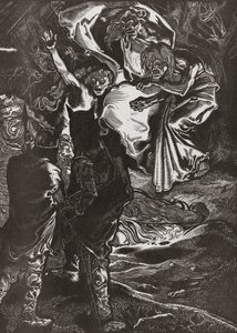 Macbeth and Banquo meet the three witches, 20th century by Johann Joseph Aarts