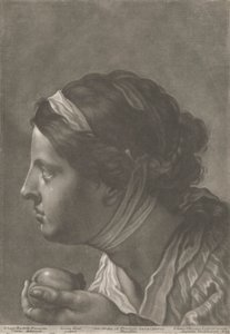 Portrait of a Woman Holding Fruit by Johann Lorenz Haid