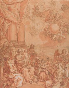 The Virgin and Child with Saints and Angels, and God the Father in the Sky by Johann Lorenz Haid