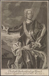 Portrait of Count Burkhard Christoph von Münnich by Johann Martin Bernigeroth