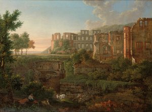 Capriccio View of the Ruins of Heidelberg Castle by Johann Martin von Rohden